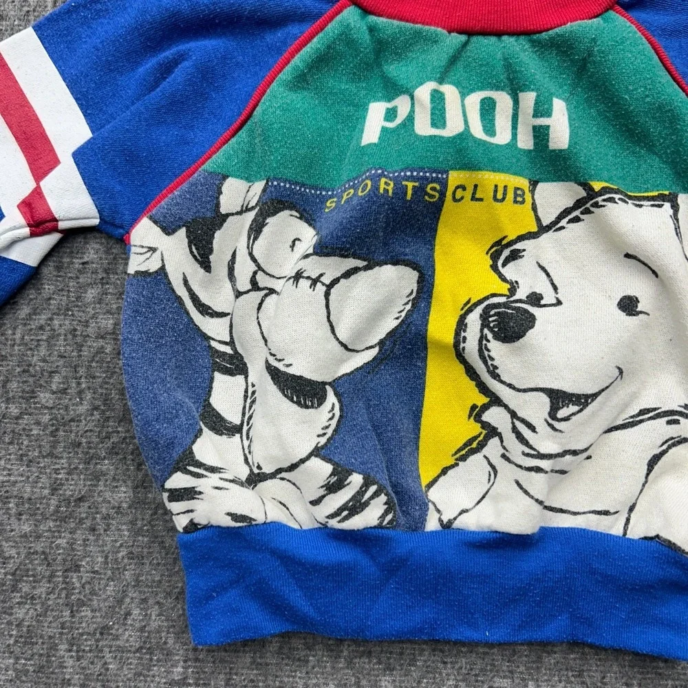 Vintage Winnie The Pooh Disney Sweatshirt Tigger Pullover Colorblock 18M Toddler